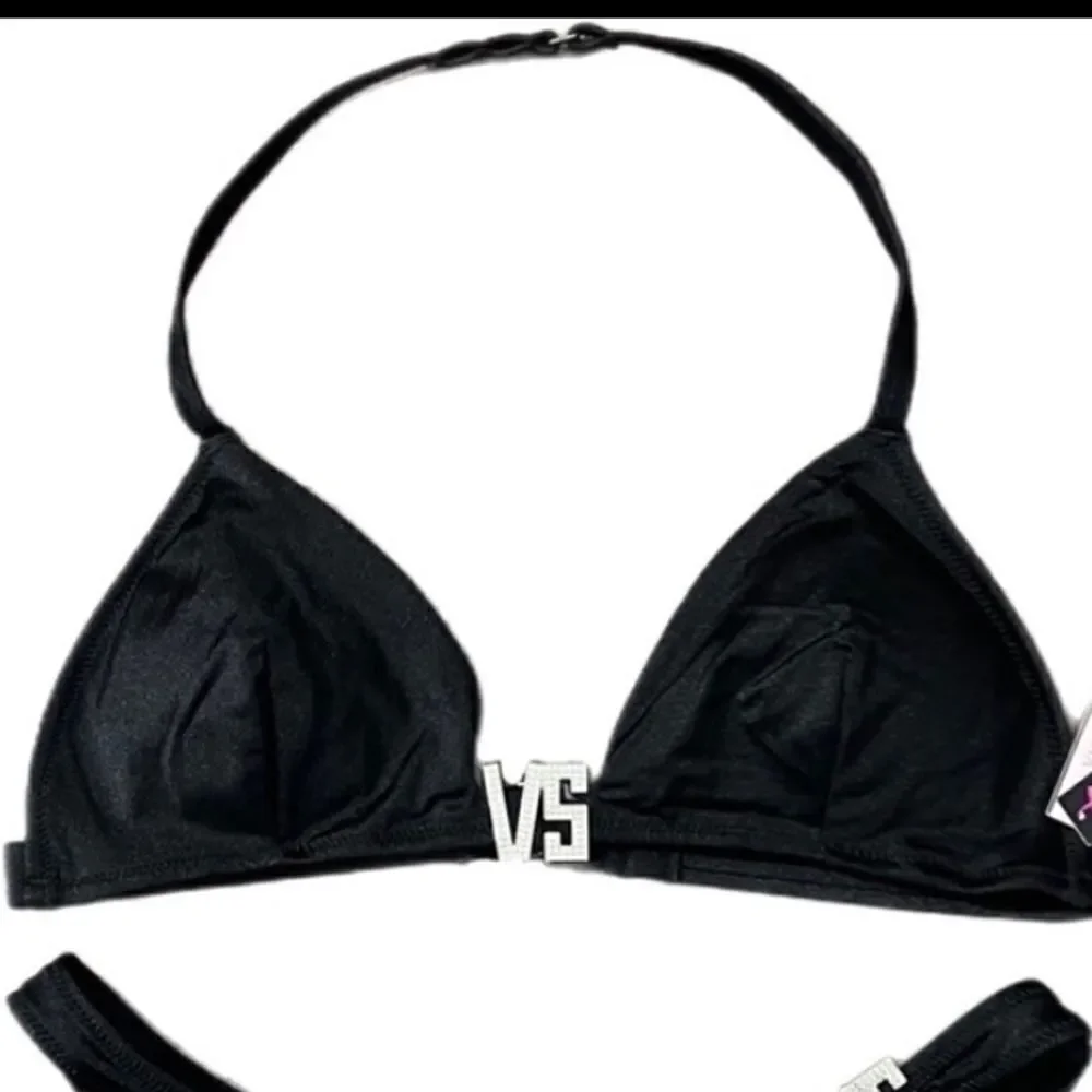 Victorias Secret Swim VS Shine Rhinestones V-Hardware Bikini Top Only
